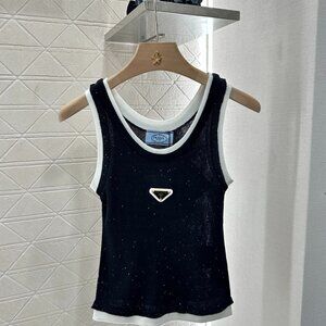 Prad fake two-piece knitted vest